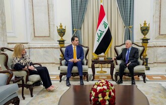 الرئيس العراقي يبحث مع مسؤولة أممية قضية النازحين في البلاد