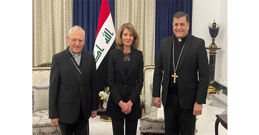 سيدة العراق الاولى شاناز تستقبل غبطة البطريرك ساكو