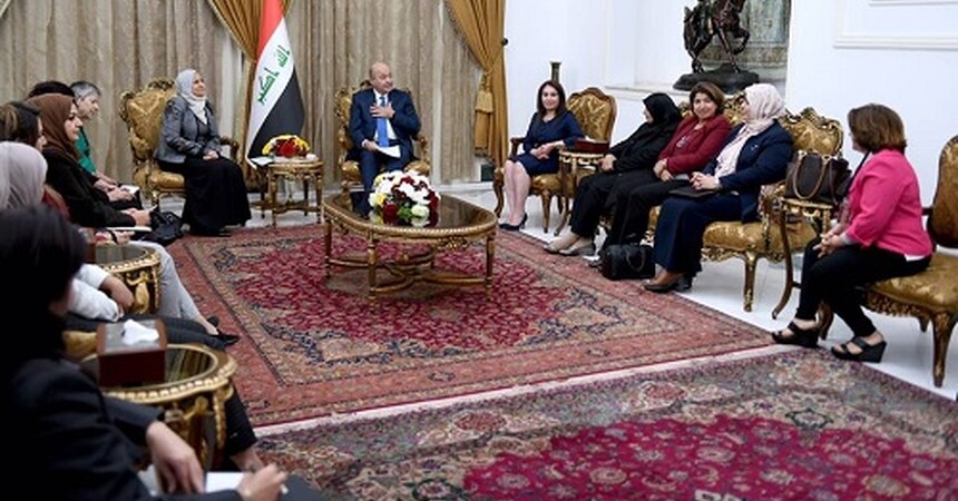 •	فخامة رئيس الجمهورية برهم صالح يستقبل السيدة باسكال وردا ضمن وفد لشبكة النساء العراقيات